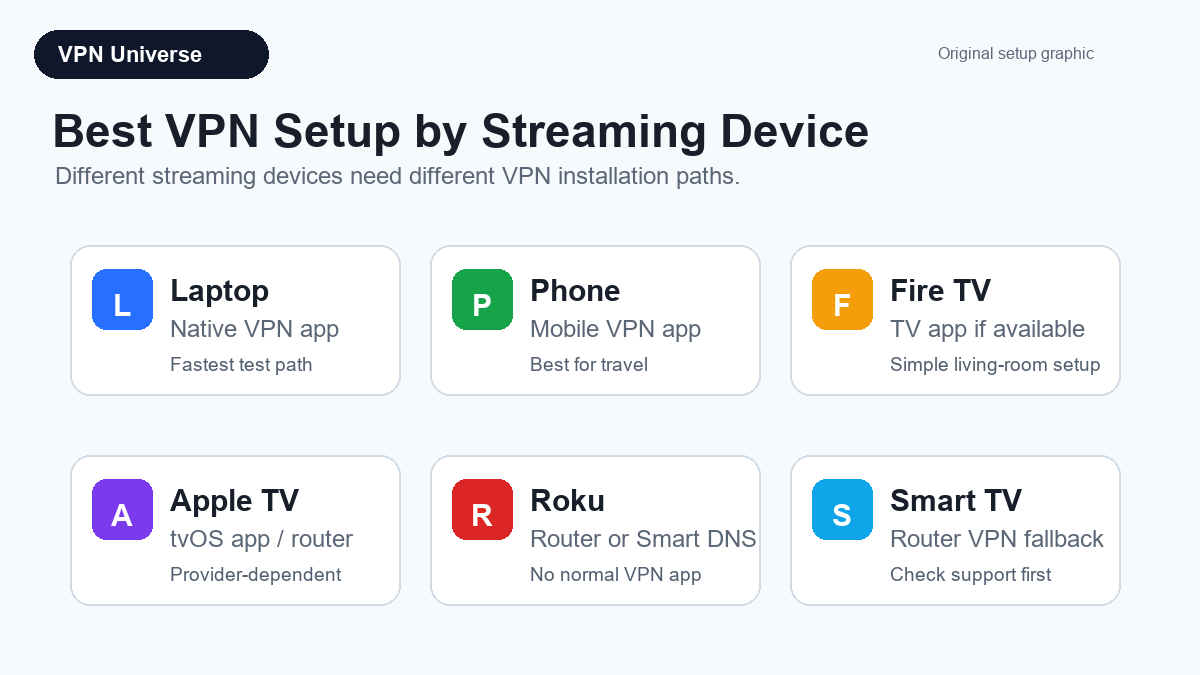 Best VPN setup method by streaming device